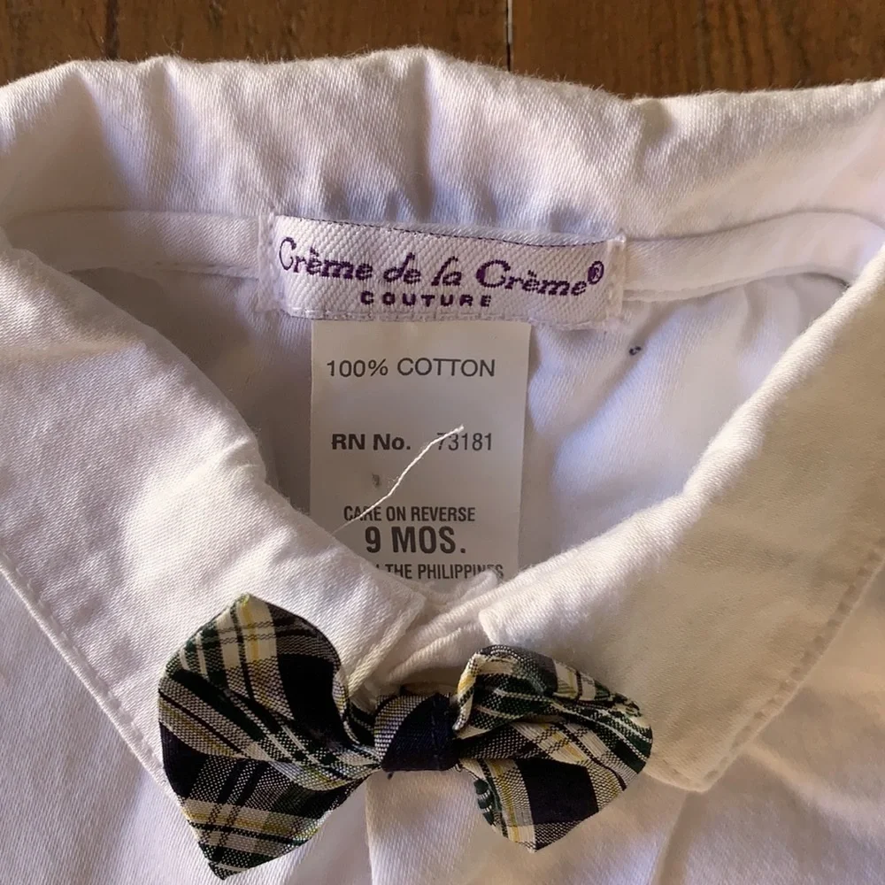Creme de la creme velvet Jon Jon bow tie set
